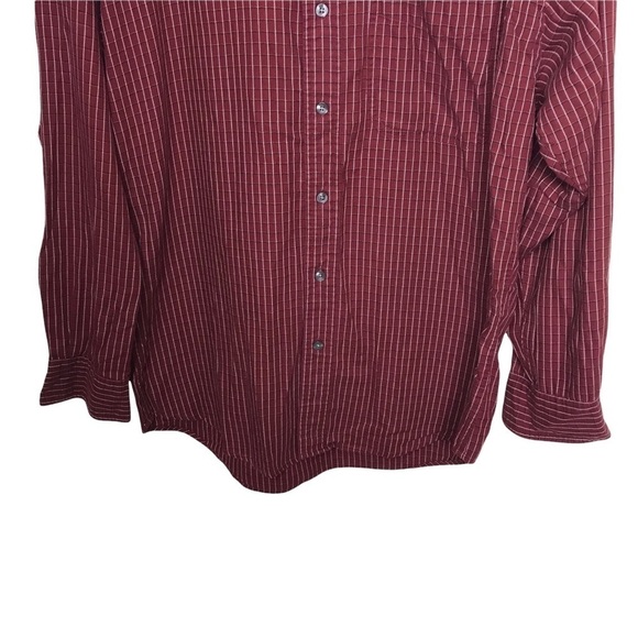 Chaps Ralph Lauren Burgundy Check Print Button Down Shirt Medium - Picture 4 of 8